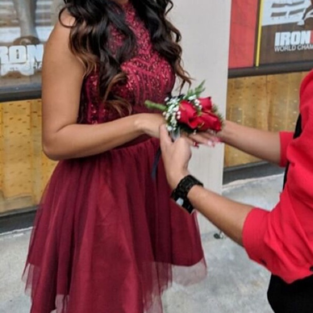 Burgundy dress from Promgirl